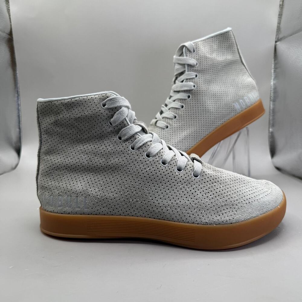 NOBULL Trainer High Top Shoes Womens Size 7 Gray Suede Gum Crossfit Sneakers
